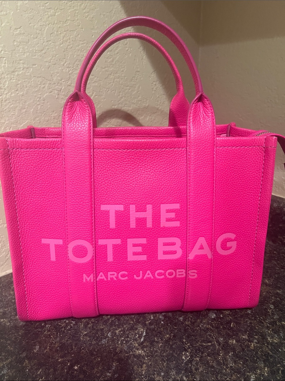 Marc Jacobs Hot Pink Pebbled Leather Tote